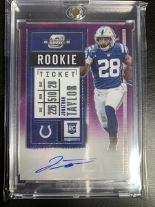 2020 Panini Contenders Optic Jonathan Taylor Rookie Ticket Auto Purple Pulsar - Picture 1 of 2