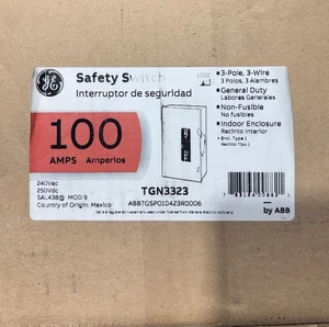 GE/ABB TGN3323 100 Amp 240V 3-Pole Non-Fusible Safety Switch Indoor New - Picture 1 of 4
