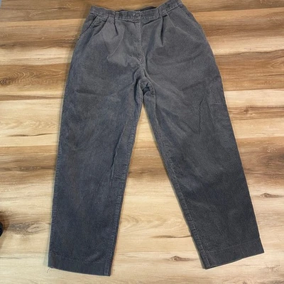 Cloth Knits Women's Gray Corduroy Pleated High Waisted Pants Size 16 - Image 1 of 4