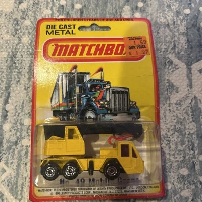 Vintage Matchbox Superfast No. 49 Mobile Crane Yellow 1/64 NIB - Rare! - Image 1 of 4