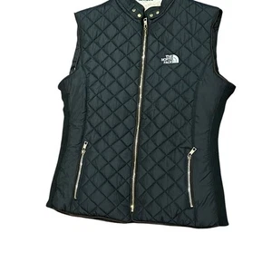 The North Face Women’s Size Large Fleece Lined Black Quilted Full Zip Vest - Picture 1 of 9