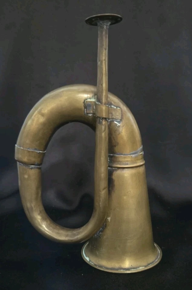 Vintage Brass Horn Military Style Bugle Calvary Christmas Decor - Image 1 of 4