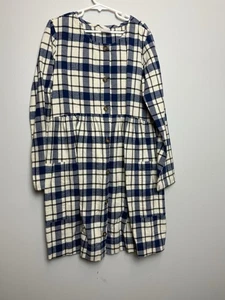 Hanna Andersson kariertes Flanellkleid blau langarm 140 US Mädchen 10 - Bild 1 von 5