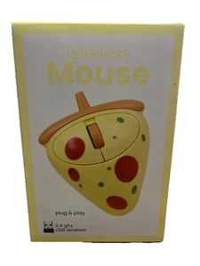 NEW Vivitar 'Pizza Slice Shaped' Novelty Computer Mouse Yellow Wireless USB - Picture 1 of 2