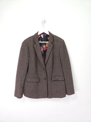Joules Agatha Jacket Size 16 Brown Donegal Herringbone Blazer Hacking Country - Image 1 of 4