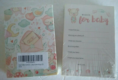 Juegos de baby shower deseos para tarjetas de bebé niña animales multicolores 25pk Foto 1 de 4
