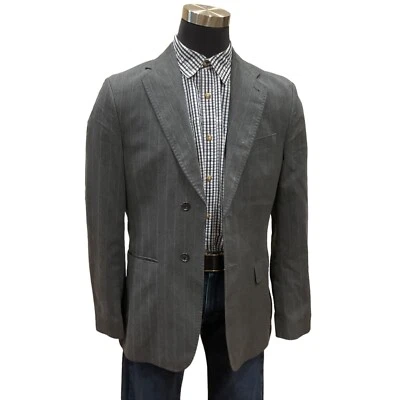 40R Express Mens Suit Jacket Sport Coat Blazer gray pinstripe 100% Cotton studio - Image 1 of 4