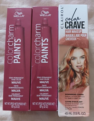 Clairol Color Crave Hair Makeup Shimmering Copper Red Wash Out Wella Mauve Paint - Image 1 of 4
