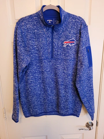 Buffalo Bills Antigua Mens Jacket Sz L Large Blue Full Zip Waffle Knit Cover