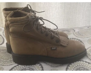 Justin Damen-Arbeitsstiefel doppelt bequem braun Leder Größe 9B hergestellt in den USA - Bild 1 von 18