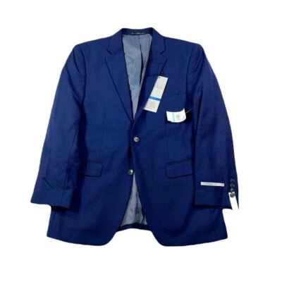 Chaqueta de traje ajustada Perry Ellis para hombre 40S 40 azul liso elástico Foto 1 de 4