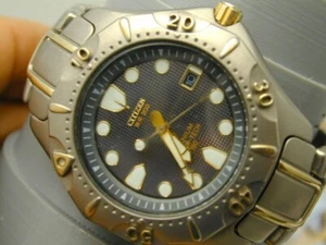CITIZEN TIATNIUM SOLAR TECH 180 WITH BAND EXTENDER, DOES NOT RUNS, SETS FINE - Picture 1 of 7