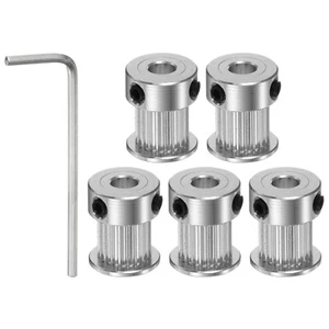 5 szt. 2GT Koło pasowe rozrządu 20T 5mm Otwór 16mm Średnica 10mm Pasek W Klucz, odcień srebrny - Zdjęcie 1 z 6