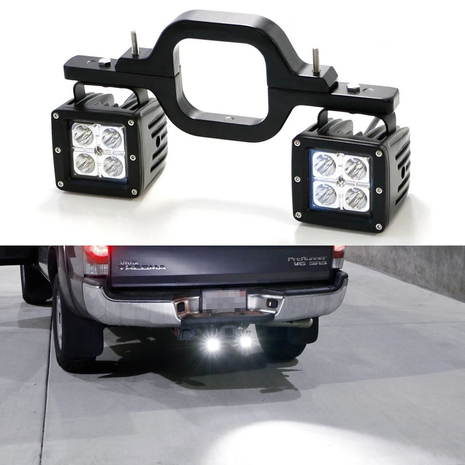 40W CREE LED Pods w/ Backup Reverse Tow Hitch Brackets For Offroad 4x4 Truck SUV — 第 1/4 张图片