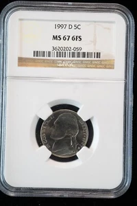 VERY RARE 1997-D Jefferson Nickel NGC MS-67 6 Full Steps! - Picture 1 of 2