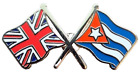Cuba Flag & United Kingdom Flag Friendship Courtesy Pin Badge
