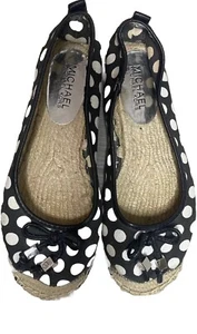 Michael Kors Meg Alpargata Lunares Lona Plana Negro Blanco - Imagen 1 de 9