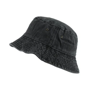 Bucket Hat Cotton Fishing Boonie Brim visor Sun Summer Women Men Camping Cap - Picture 1 of 19