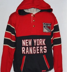 NHL New York Rangers Old Time Hockey Men's Small Red + Blue Sewn Hoodie - Picture 1 of 4