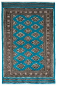 Pakistan 196X127 Cm Hand-Knotted Oriental Carpet Rug Wool New Blue - Picture 1 of 14