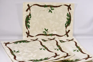 Set of 4 “HOLIDAY NOUVEAU GOLD” Lenox Rectangular 19” X 14” Cloth Placemats - Picture 1 of 3