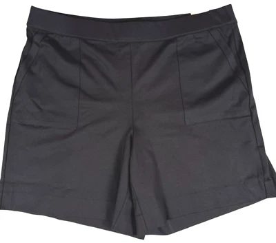 LANE BRYANT Pull-On понте широкие брюки шорты с Ярлыками - размер 22 - черный - Изображение 1 из 4