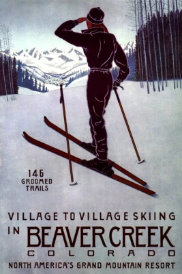Arte de pared vintage de viaje para esquí en Beaver Creek Colorado decoración del hogar - PÓSTER 20x30 Foto 1 de 4