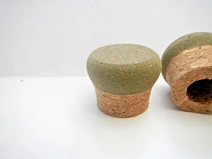 Cork Rings, Butt Cap, Green Rubberized / Natural, - Picture 1 of 2