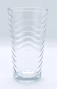 Pasabahce Turkey TOROS Clear Wavy Horizontal Bands 16 OZ Cooler Glass - Picture 1 of 5