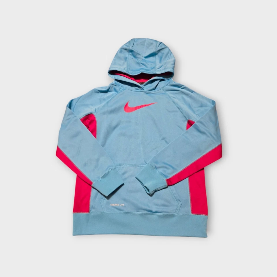 Suéter Pullover Nike Therma-Fit Azul y Rosa Ligero Niñas XL Foto 1 de 4