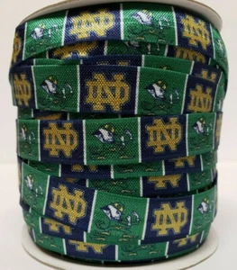 FOE, Notre Dame, Fold Over Elastic 5/8" By the yard NEW - Picture 1 of 1