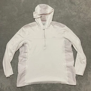 Calvin Klein jacket Women XL white Hoodie 1/2 zip Performance quick dry Cotton - Picture 1 of 8