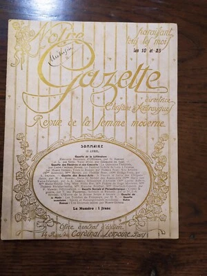 Revue ancienne Notre Gazette Revue de La Femme Moderne  1914 - Photo 1/4