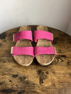 Vionic Sandals Womens Size 6 Pink Pepper Wedge Heel Strappy Leather Slide NWOB - Image 1 of 4