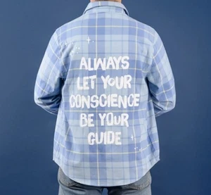 2025 Cakeworthy Disney Pinocchio 85th Blue Fairy Flannel Shirt L XL NEW - Picture 1 of 5