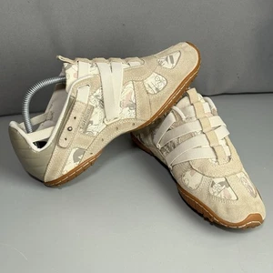 Diesel Moslette Y2K Beige Print Trainers Women’s 9.5 Gum Sole Taupe Heel - Picture 1 of 23