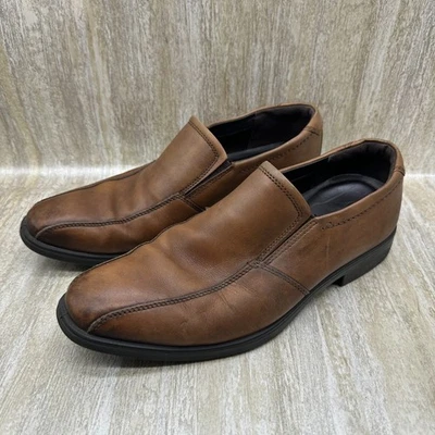 Ecco Queenstown Bike Toe Slip on Amber Leather Loafer Shoes Mens 42 US 8.5 - Image 1 of 4