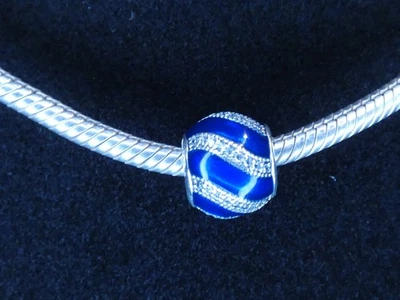 PANDORA Royal Blue Adornment Sterling Silver Enamel & CZ Charm - Image 1 of 4
