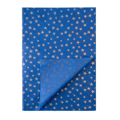 50 Sheets Gold Star Navy Blue Tissue Paper 27.5x19 Inch, Gift Wrapping DIY Craft - Image 1 of 4