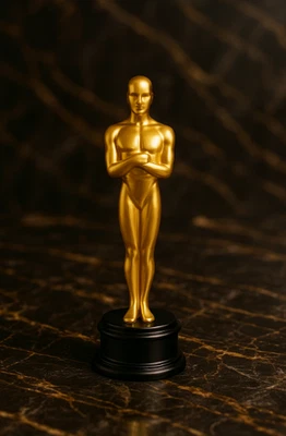 Réplica de estatuilla del Oscar del Premio de la Academia de 14 pulgadas de alto utilería de premio de película dorada  Foto 1 de 3
