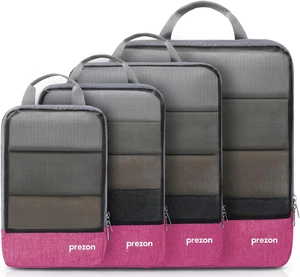 Cubi Da Viaggio Compressibili, Set Di 4 Organizer per Valigie, Organizer Estensi - Foto 1 di 12