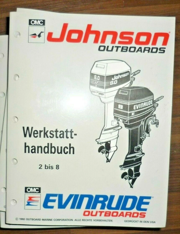 Johnson Outboard Motor Manual de taller 2 a 8 1992 - Imagen 1 de 1