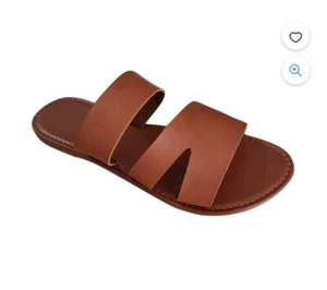 New Womens Stylish Slide on Comfort Sandal Flat Single Band Slide Sandals Open - Picture 1 of 3