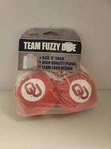 Oklahoma University Sooners Team Fuzzy Dice 3 pulgadas totalmente nuevo - Imagen 1 de 2