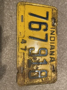 NICE 1947 Indiana License Plate Tag 767 918 - Picture 1 of 2