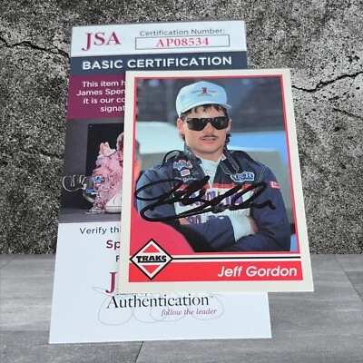 Jeff Gordon signed 1992 TRAKS CAROLINA FORD #101 NASCAR CHAMP HOFer card JSA COA - Image 1 of 2