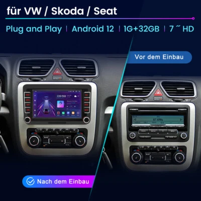 7"DAB+ CarPlay Android auto Für VW/Skoda/Seat Stereo Android 13 Autoradio 2+64GB - Bild 1 von 4