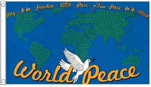 World Peace Polyester 5'x3' Flag - LAST FEW - Picture 1 of 3