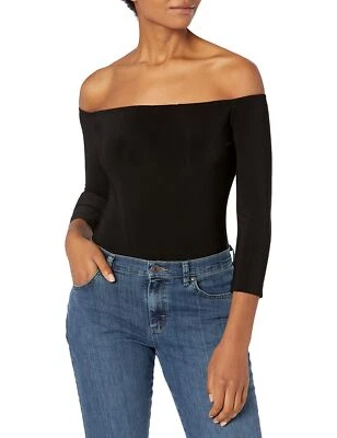 Body para mujer Norma Kamali ESF-12937 con hombros descubiertos, negro, X-grande Foto 1 de 3