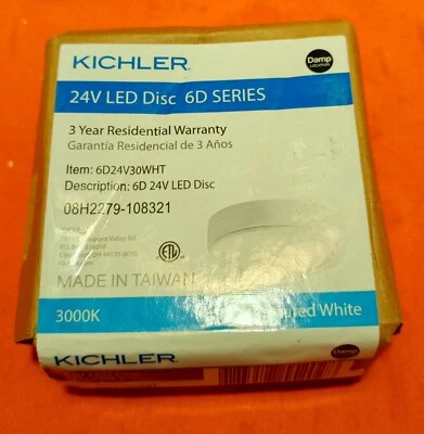 Luz LED Puck Kichler 3000K Texturizada Blanca 6024V30WHT Foto 1 de 3